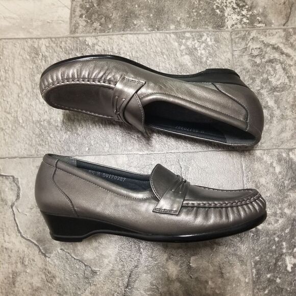 SAS Shoes Easier Slip On Loafer Pewter Silver Grandpacore Grannycore Academia - Picture 4 of 8